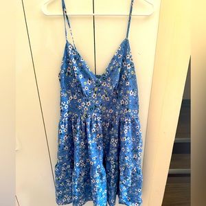 Baby blue floral sun dress